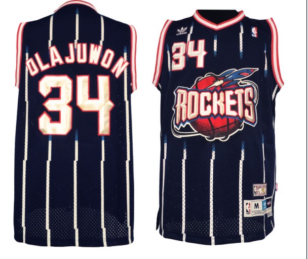  NBA Houston Rockets 34 Hakeem Olajuwon Soul Swingman Blue Jersey